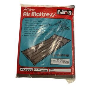 NEW Vintage World Famous Sports Green Vinyl Air Mattress Camping Pool Float 70s